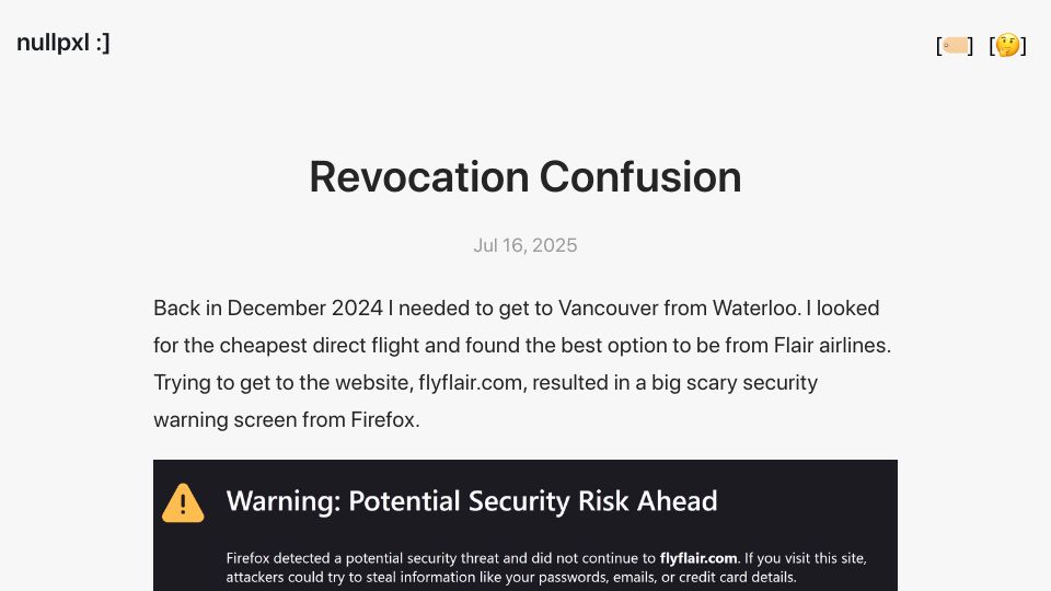 Screenshot of nullpxl.com: Revocation Confusion
