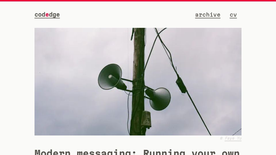 Screenshot of codedge.de: Modern messaging: Running your own XMPP server