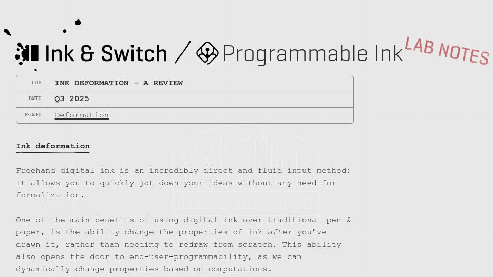 Screenshot of inkandswitch.com: Ink deformation