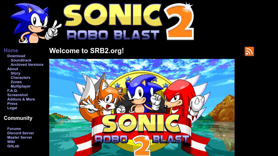 Screenshot of srb2.org: Sonic Robo Blast 2: 25 year old continuously developed DOOM engine-based fangame