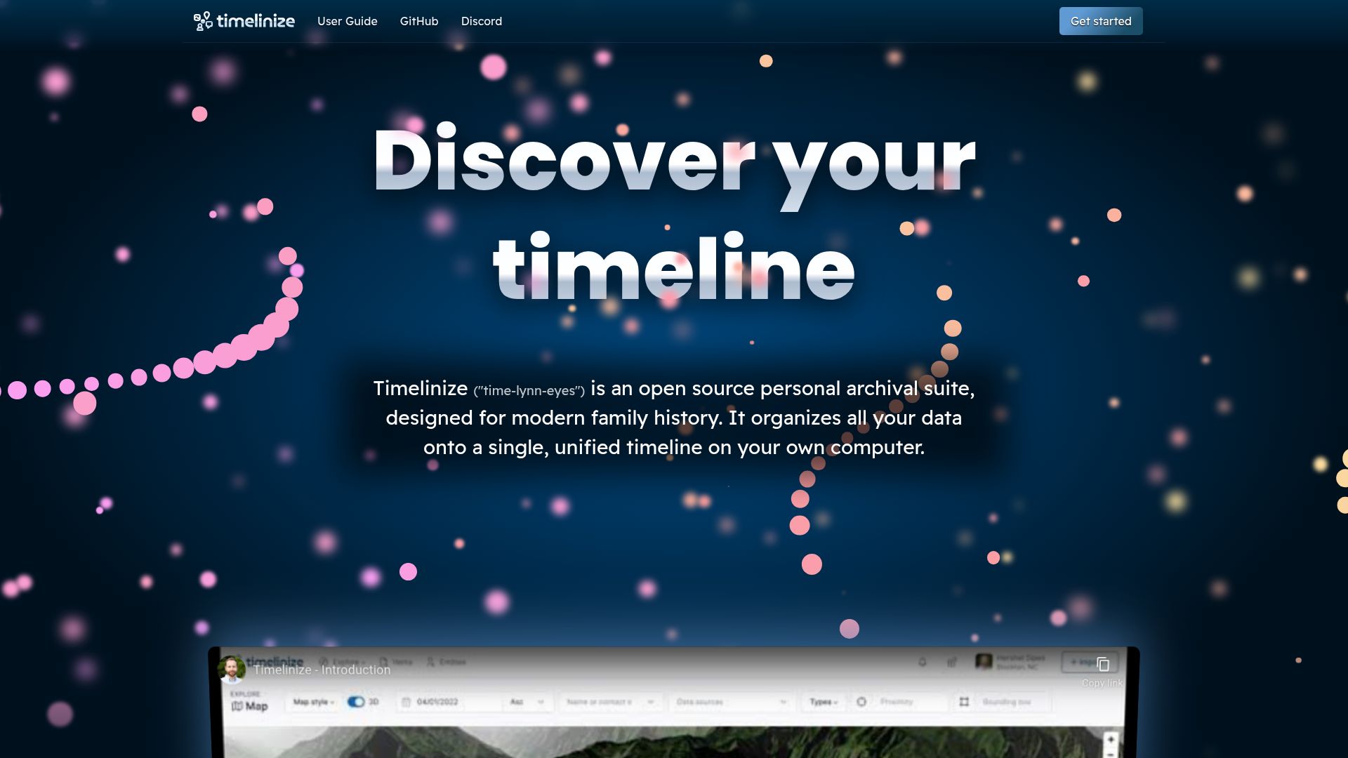Screenshot of timelinize.com: Show HN: Timelinize – Privately organize your own data from everywhere, locally
