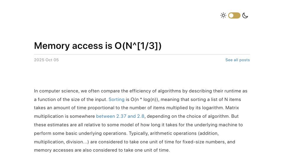 Screenshot of vitalik.eth.limo: Memory access is O(N^[1/3])