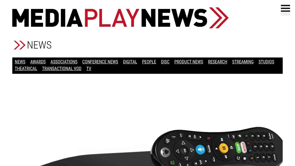 Screenshot of mediaplaynews.com: TiVo exiting legacy DVR business