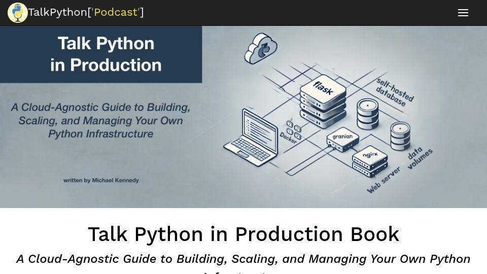 Screenshot of talkpython.fm: Talk Python in Production