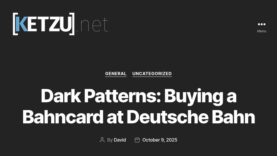 Screenshot of ketzu.net: Dark patterns: Buying a Bahncard at Deutsche Bahn