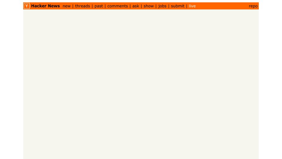 Screenshot of jerbear2008.github.io: Hacker News Live Feed