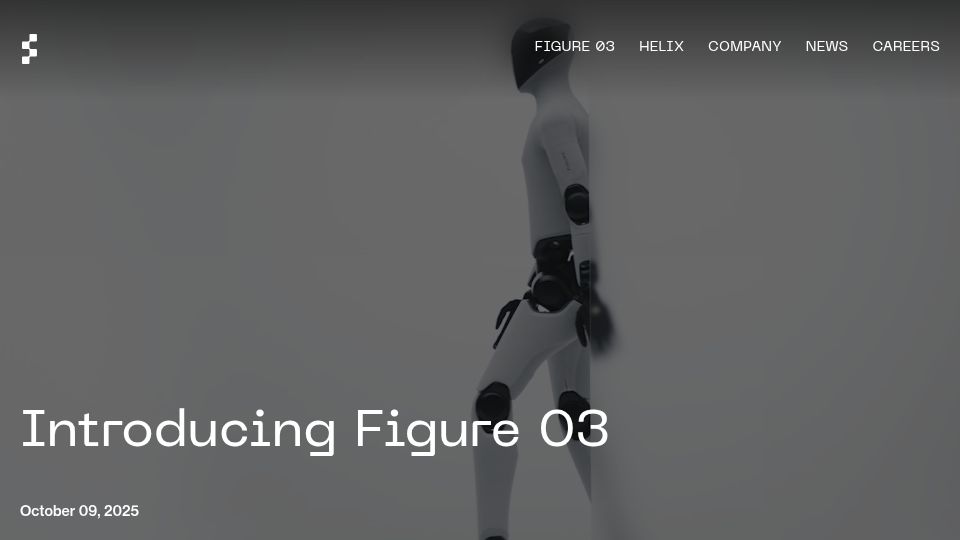 Screenshot of figure.ai: Figure 03, our 3rd generation humanoid robot