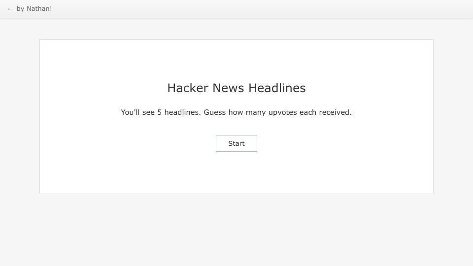 Screenshot of projects.peercy.net: Hacker News Headlines (game)