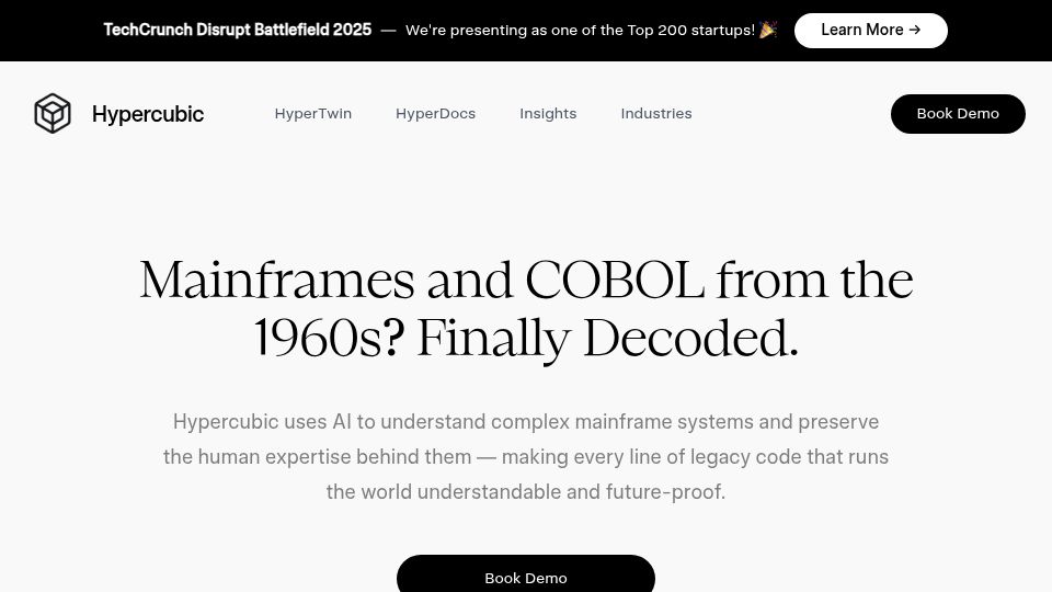 Screenshot of Hacker News post: Launch HN: Hypercubic (YC F25) – AI for COBOL and Mainframes