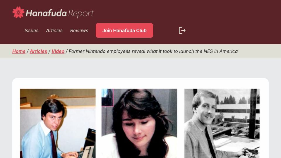 Screenshot of hanafuda.report: Former Nintendo employees reveal what it took to launch the NES