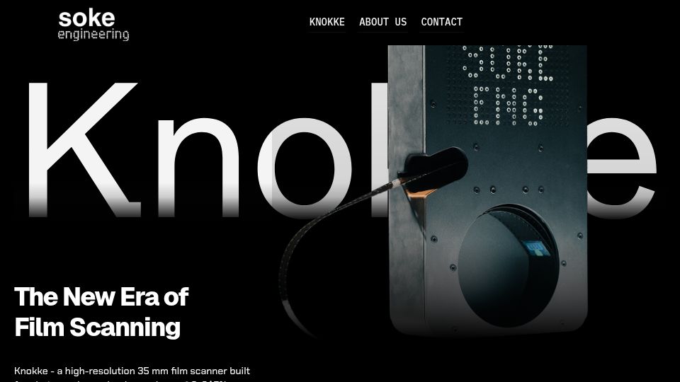 Screenshot of soke.engineering: A modern 35mm film scanner for home