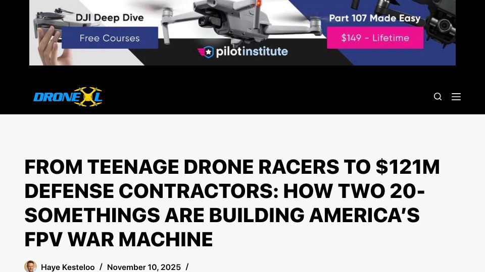 Screenshot of nytimes.com: Neros has raised $121M to build military drones