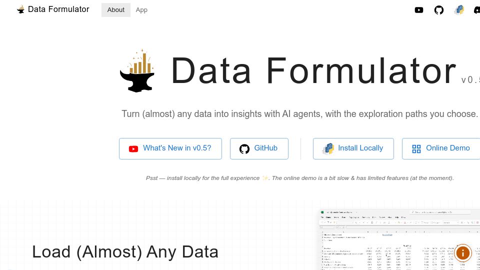 Screenshot of data-formulator.ai: Show HN: Data Formulator – interactive AI agents for data analysis (Microsoft)
