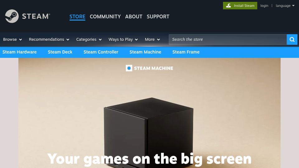 Screenshot of store.steampowered.com: Steam Machine