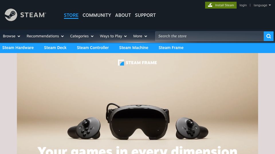Screenshot of store.steampowered.com: Steam Frame