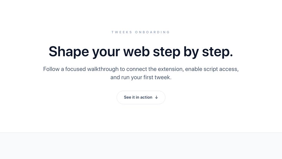 Screenshot of tweeks.io: Launch HN: Tweeks (YC W25) – Browser extension to deshittify the web