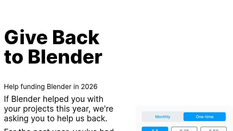 Screenshot of blender.org: Blender Lab