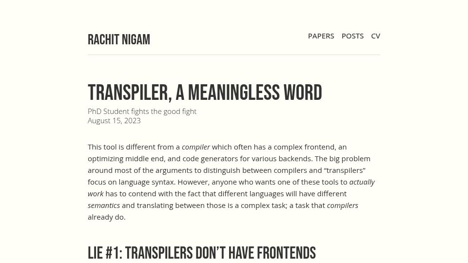 Screenshot of people.csail.mit.edu: Transpiler, a Meaningless Word (2023)
