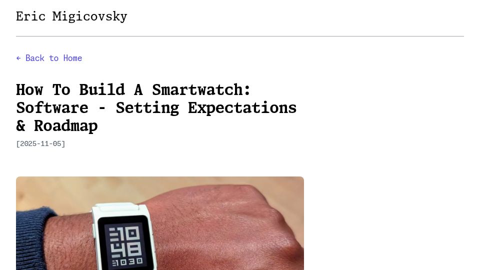 Screenshot of ericmigi.com: How To Build A Smartwatch: Software
