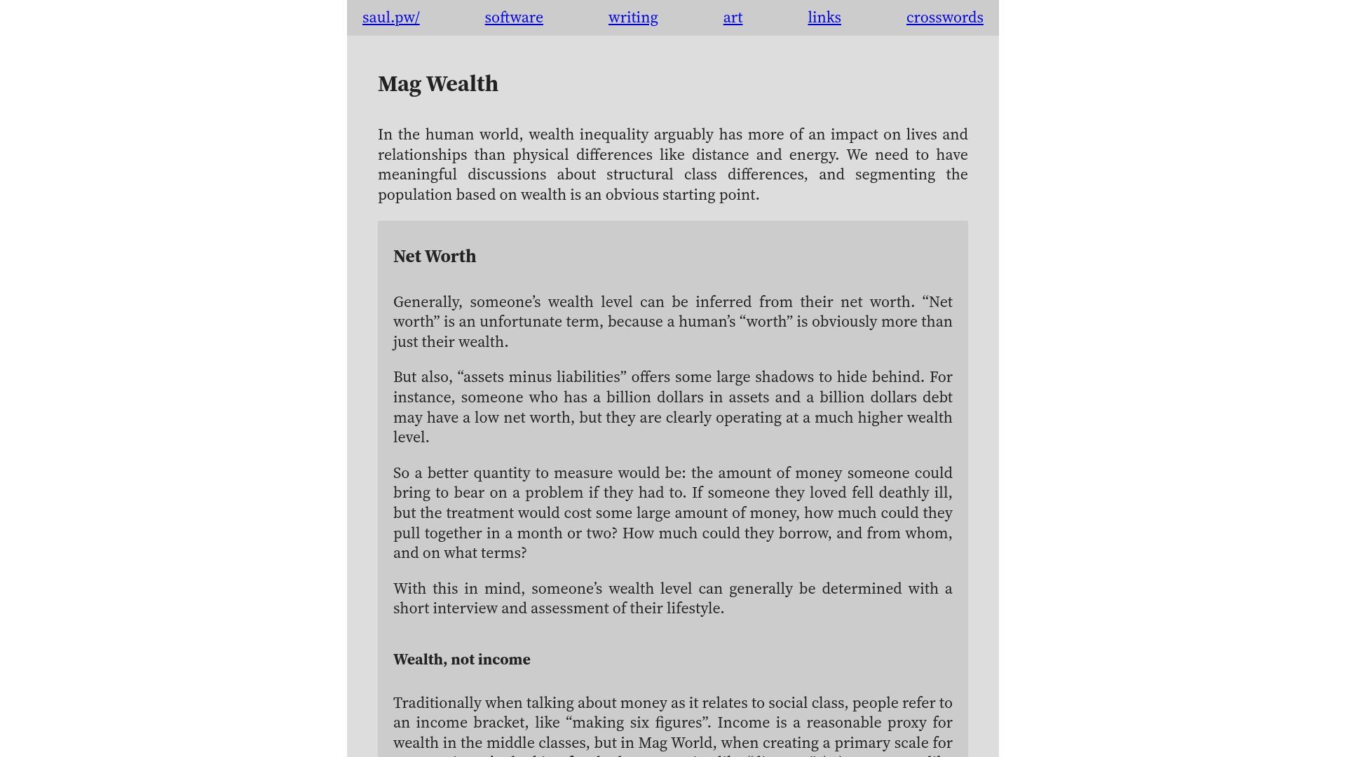 Screenshot of saul.pw: Mag Wealth (2024)