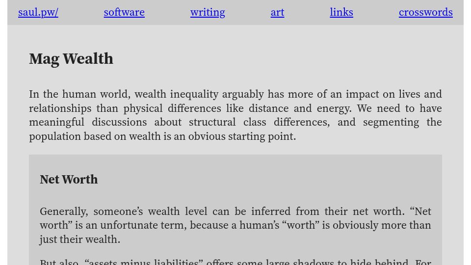 Screenshot of saul.pw: Mag Wealth (2024)