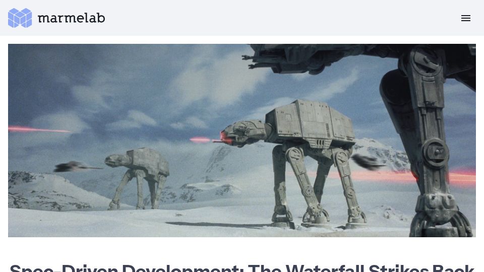 Screenshot of marmelab.com: Spec-Driven Development: The Waterfall Strikes Back