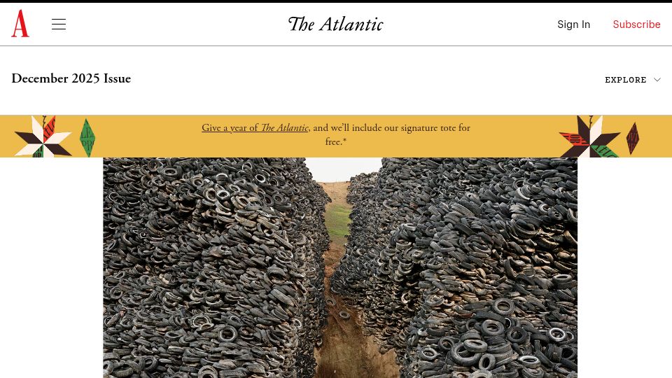 Screenshot of theatlantic.com: Edward Burtynsky's Warning
