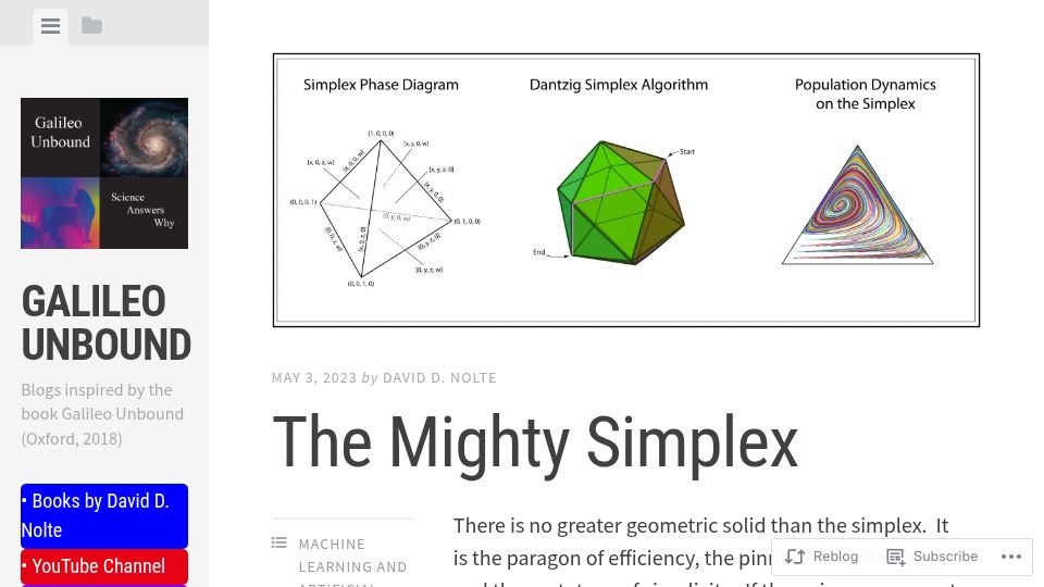Screenshot of galileo-unbound.blog: The Mighty Simplex (2023)