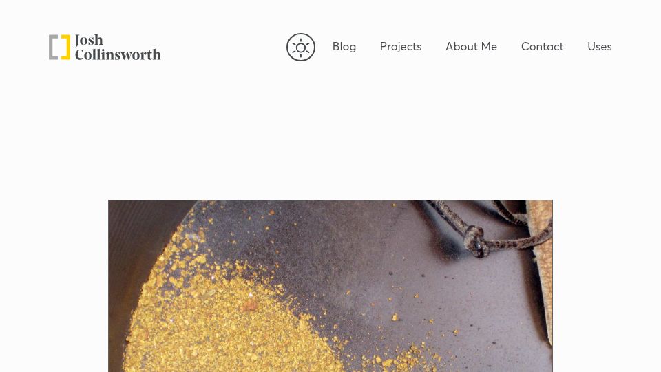 Screenshot of joshcollinsworth.com: Alchemy