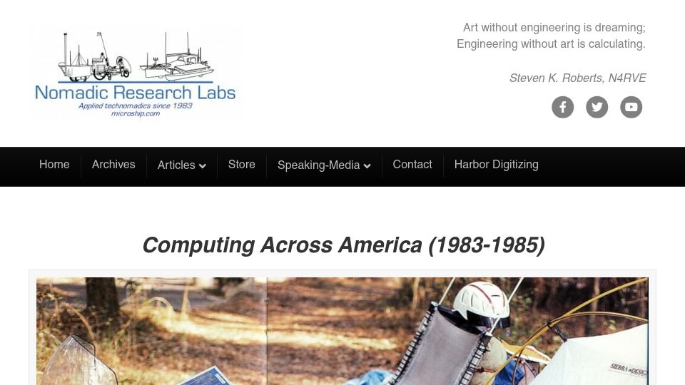 Screenshot of microship.com: Computing Across America (1983-1985)