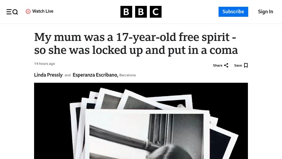 Screenshot of bbc.co.uk: A new documentary about the history of forced psychiatric treatment in Spain