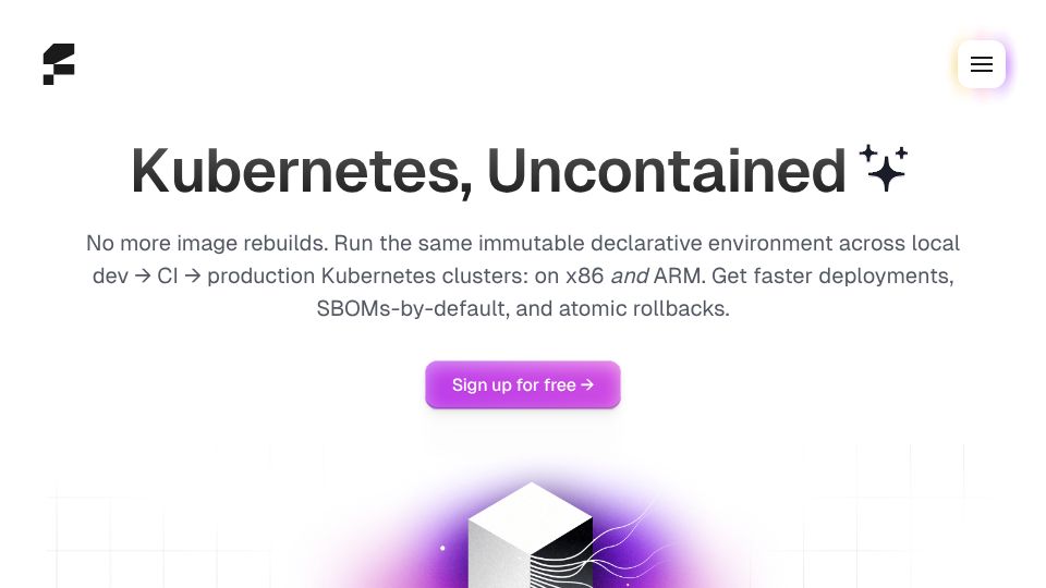 Screenshot of flox.dev: Run Nix Based Environments in Kubernetes