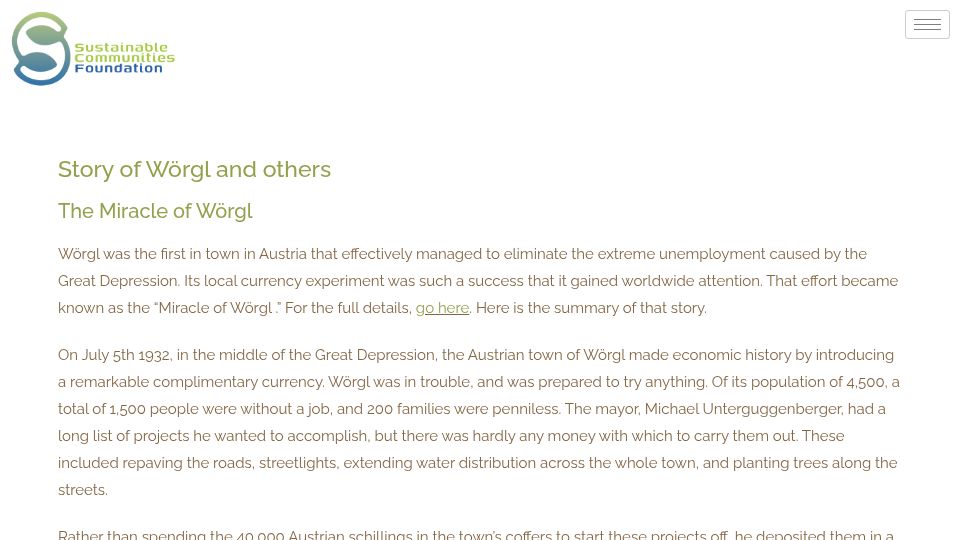 Screenshot of scf.green: The Miracle of Wörgl