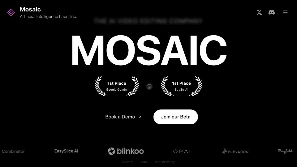 Screenshot of mosaic.so: Launch HN: Mosaic (YC W25) – Agentic Video Editing