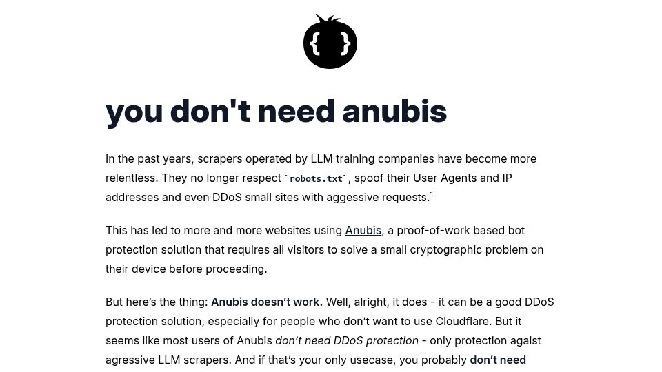 Screenshot of fxgn.dev: You Don't Need Anubis