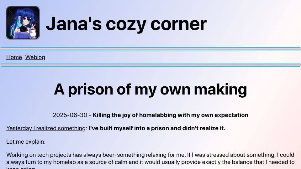 Screenshot of jsteuernagel.de: A prison of my own making