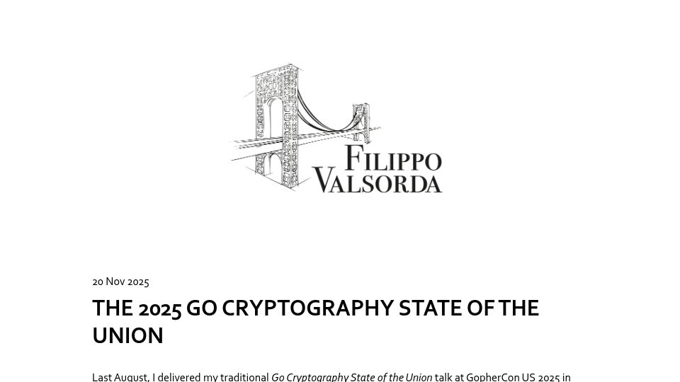 Screenshot of words.filippo.io: Go Cryptography State of the Union