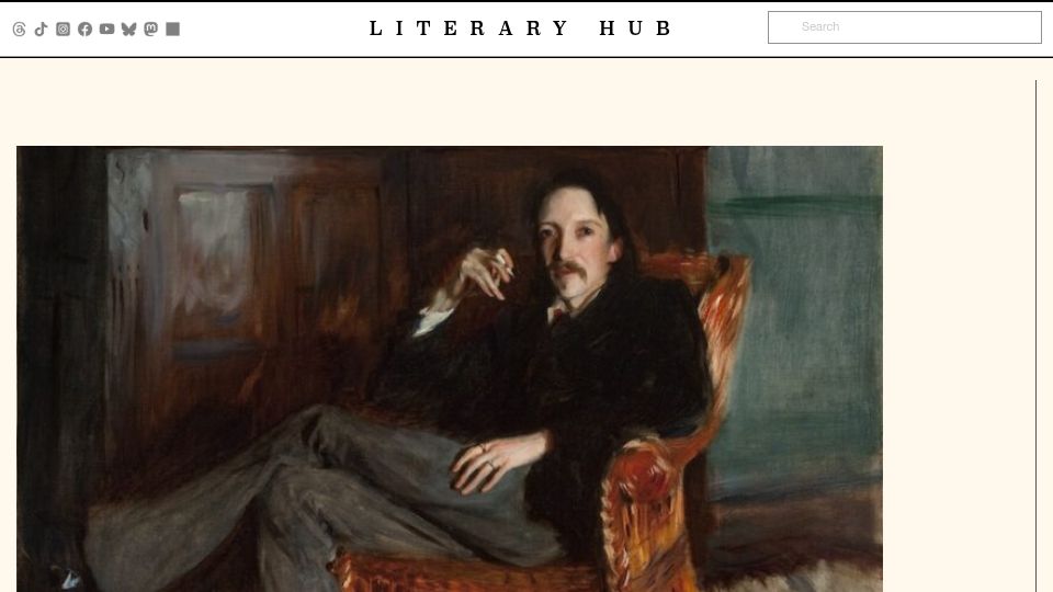 Screenshot of lithub.com: Robert Louis Stevenson's Art of Living (and Dying)