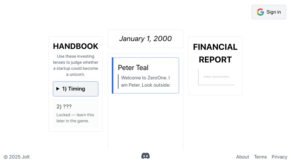 Screenshot of startupgambit.com: Show HN: A game where you invest into startups from history