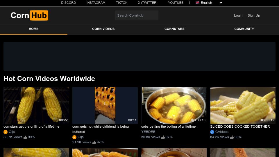 Screenshot of cornhub.website: CornHub