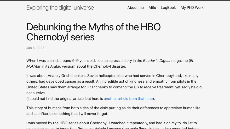 Screenshot of blog.osm-ai.net: Debunking the Myths of the HBO Chernobyl series (2023)