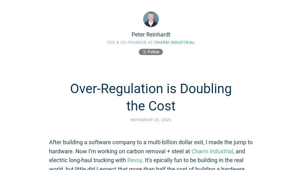 Screenshot of rein.pk: Over-regulation is doubling the cost