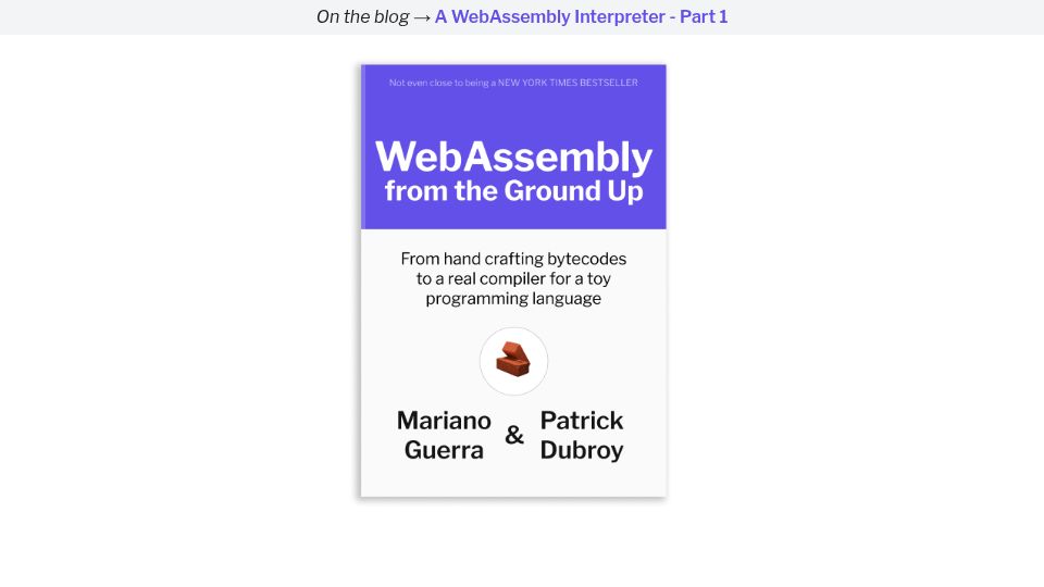 Screenshot of wasmgroundup.com: WebAssembly from the Ground Up