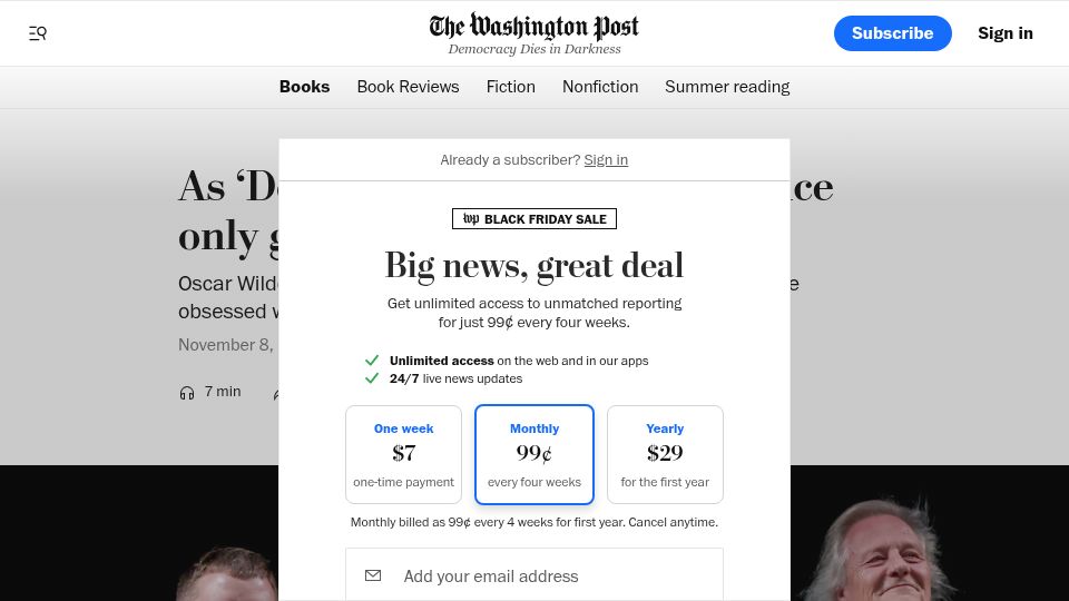 Screenshot of washingtonpost.com: As 'Dorian Gray' ages, its relevance only grows