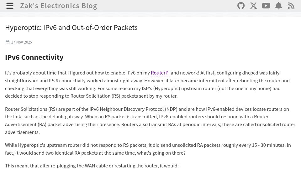Screenshot of blog.zakkemble.net: Hyperoptic: IPv6 and Out-of-Order Packets