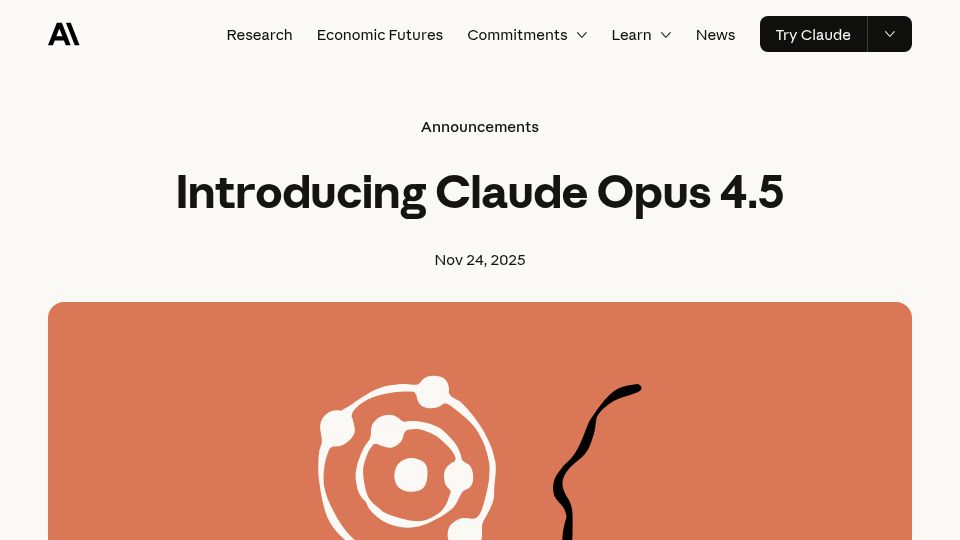 Screenshot of anthropic.com: Claude Opus 4.5