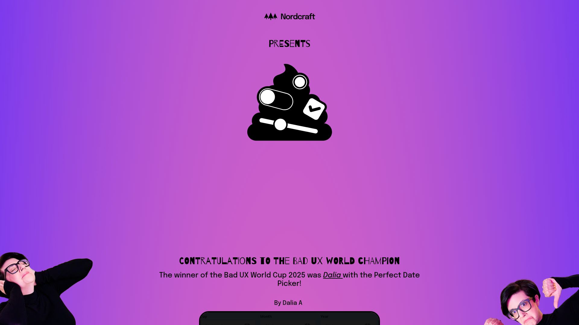 Screenshot of badux.lol: Bad UX World Cup 2025