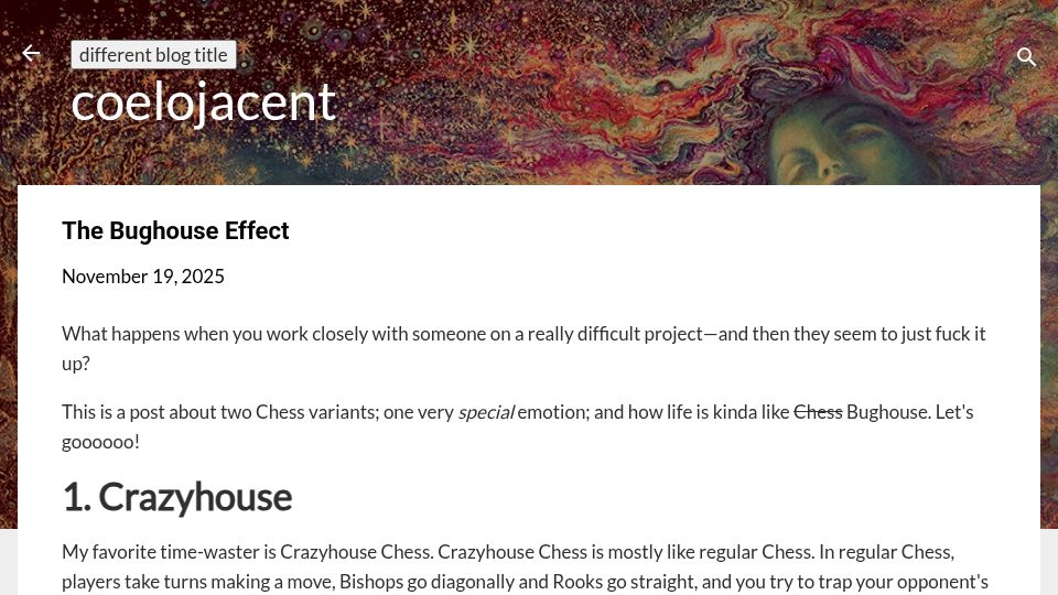 Screenshot of tsvibt.blogspot.com: The Bughouse Effect