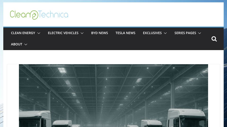 Screenshot of cleantechnica.com: China's BEV trucks and the end of diesel's dominance