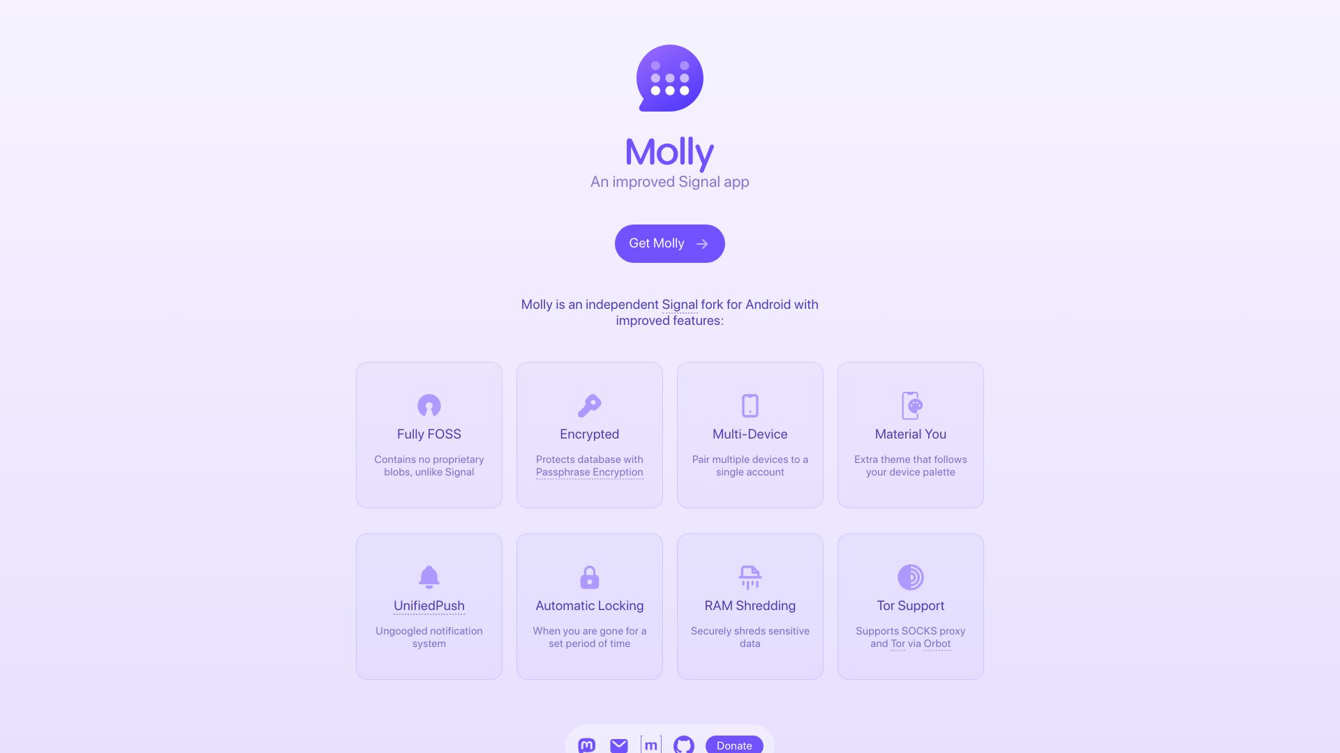 Screenshot of molly.im: Molly: An Improved Signal App